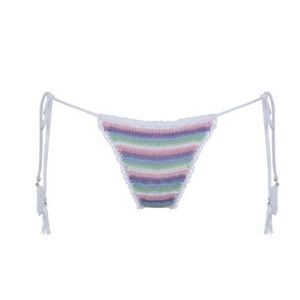 Capittana Women’s Trinidad Swim Bikini Bottoms Crocheted Rainbow Handmade S NWT